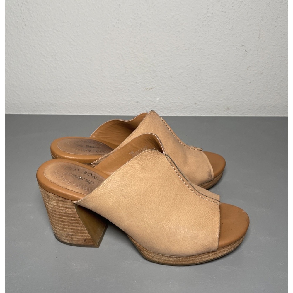 Kork-Ease Sandals Shoes Women 7 M Tan Leather Wedge Slide Slip On Comfort Boho